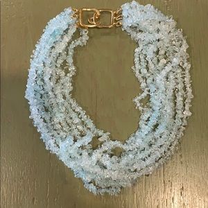 Pale Blue Thick Beaded Necklace